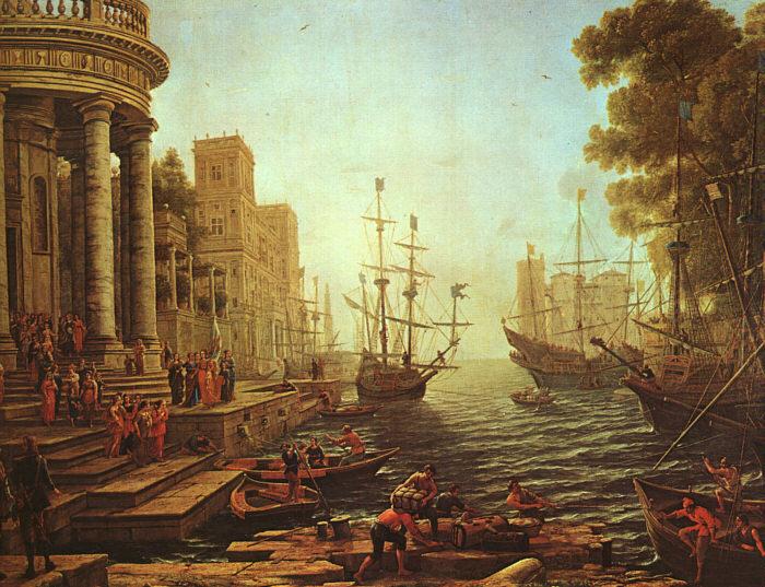 Claude Lorrain Seaport : The Embarkation of St.Ursula Germany oil painting art